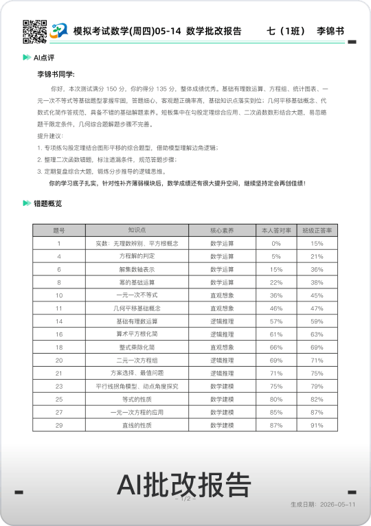 AI批改报告